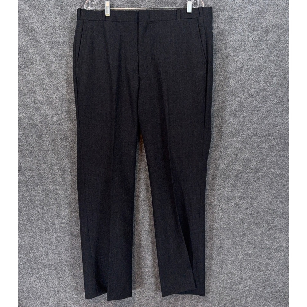 Jaymar Wool Pants Mens 38x30 Gray Pure Wool Tailored Trousers Classic Chinos